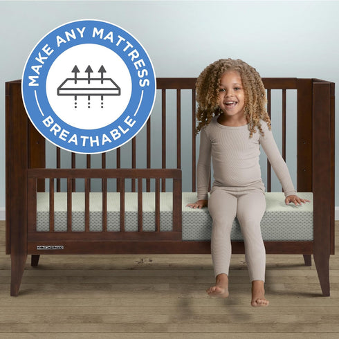 100% 1 Pack, Delta Children Breathable Crib Mattress Pad Cover - Breathable Mattress Pad Cover for Cribs - Elastic