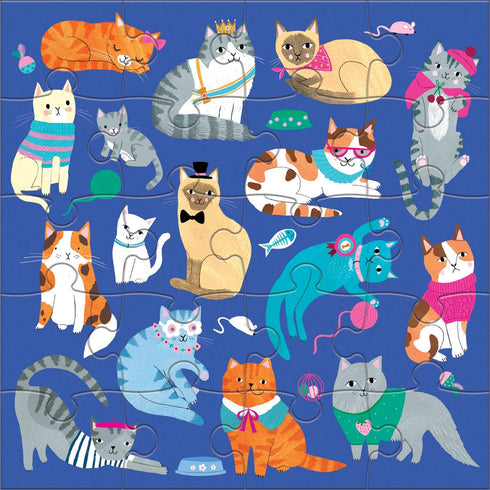 Mudpuppy Cats & Dogs - Tri Fold Magnetic Puzzles with Two 20 Piece Cat and Dog Artwork