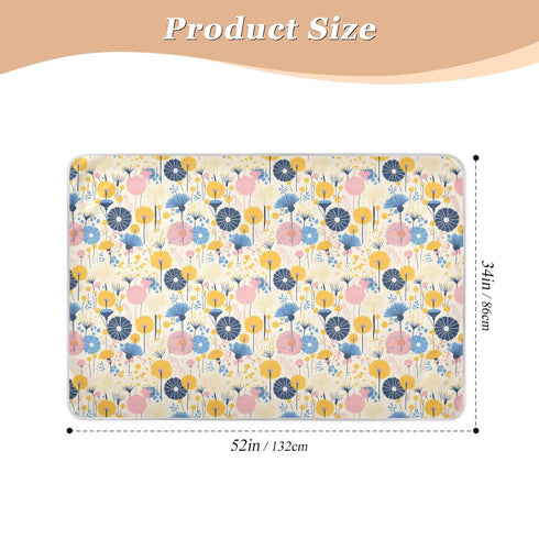 siphylline 52" 34" Colorful Dandelion Flower Modern Extra Large Resuable Changing Pad Covers Waterproof Washable
