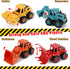 4Pcs Friction Powered Construction Truck Toys, Push and Go Vehicles for Outdoor Play, Gift for Boys Ages 3-8