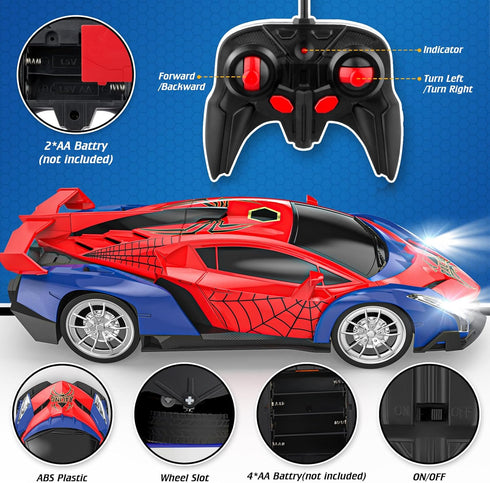 Growsland 2024 Remote Control Car for Kids, 1:18 Electric Vehicle Toy with Lights & Controller, Birthday Gift