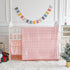 Pink Crib Bedding Set Tufted Dots Jacquard Baby Girls Comforter with Fitted