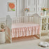 Set 3 Lace Ruffle Crib Bedding Pieces Baby Boho Lace Quilted Comforter with Fitted Sheet and Bed Skirt - Cute Ruffled