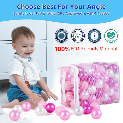 STARBOLO 170pcs Ball Pit Balls, Crush Proof Plastic Children's Toy Balls for Birthday Party and Water Play