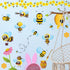 RW-1061 3D Bee Wall Decals, Cartoon Animals Stickers, DIY Removable Wall Art Decor for Kids Nursery