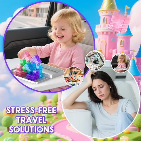 35PCS 3 4 5 6 7 8 Magnetic Blocks Travel, Mini Magnetic Blocks for Toddlers, STEM Building Cubes with Portable Iron