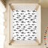 miaozhen 1 Pack 52x28 Cotton Baby Crib Sheets for Boys Girls Comfy Breathable Shark Silhouette Black and White Crib