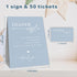 Set 1 50 A10 TPYEN Diaper Raffle For Baby Shower - Minimalism - Standing Sign & Diaper Raffle TicketsGender Reveal