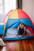 Pacific Play Tents 20414 Kids Hide-Me Dome Tent and Crawl Tunnel Combo, Large, Red/Yellow/Blue