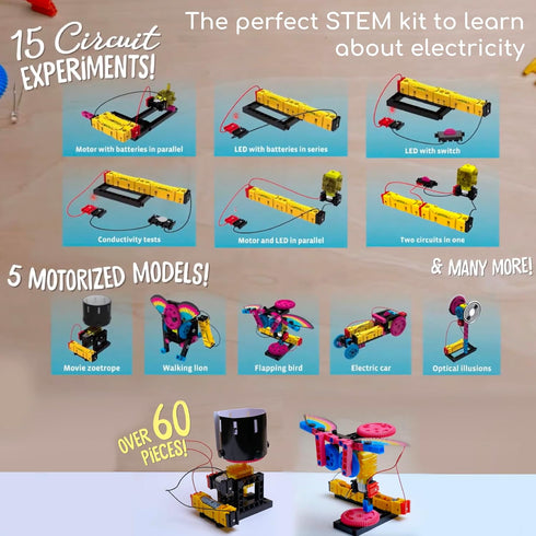 Set 15 5 Thames & Kosmos Easy Electric Circuits STEM Kit | Essential Circuitry | Experiments, Motorized Models