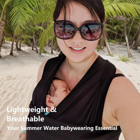 Summer, Swimming, Water Baby Sling, Baby Wrap for Newborn, Infant, Toddler, Breathable Lightweight Stretch Mesh Water