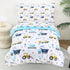 lasoftan Cars Toddler Bedding Set, 4-Piece Bed-in-a-Bag Comforter Set for Boys, Construction Truck