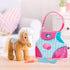 by Battat Beige Horse with Blue Stripes, 10 inches, Pink Pony Bag (ST8274Z)