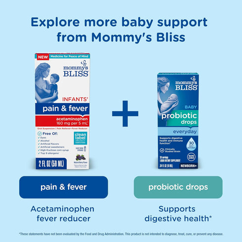 Mommy's 4-Piece 400IU, Bliss Newborn and Baby Essentials Kit - With Gripe Water, Gas Relief Drops, Vitamin D and Saline