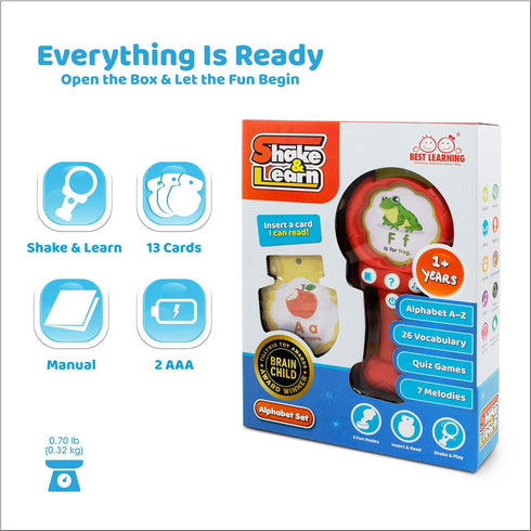 6-12 1 BEST LEARNING Shake & Learn Alphabet - Educational Toy for Babies Toddlers Month and up | Ideal Year Old Toys