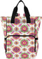 SUABO Powder Red Green Orange Ethnic Silk Pattern Baby Diaper Bag Backpack Large