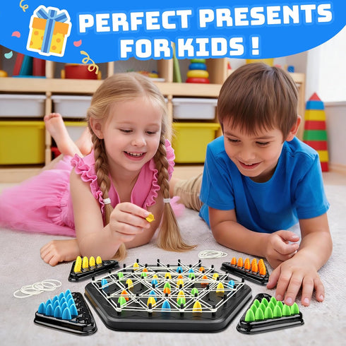 2-4 Triangle Chain Strategy Board Game: Portable Chain Triangle Chess Game for Family Game Night, Travel & Party Fun