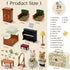 Set 2 3+ Dollhouse Bedroom Furniture Accessories Suitcase for Kids, Flexible Dolls/Table/Bed/Bedclothes/Floor