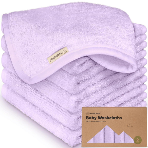 6-Pack Baby Washcloths Soft Absorbent Viscose from Bamboo Washcloths for Face, Body,