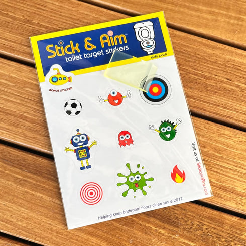Pack Kids - Toilet Target Stickers with Sticker Applicator Smoothing Tool, Potty Stickers for Potty Training, Toilet