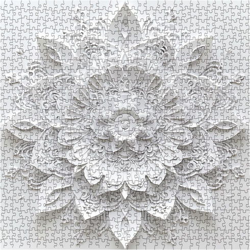 Mandala Flower Papercut Floral Jigsaw Puzzle for Adults, 1000 Pieces Difficult Challenging Art The Lotus Flower