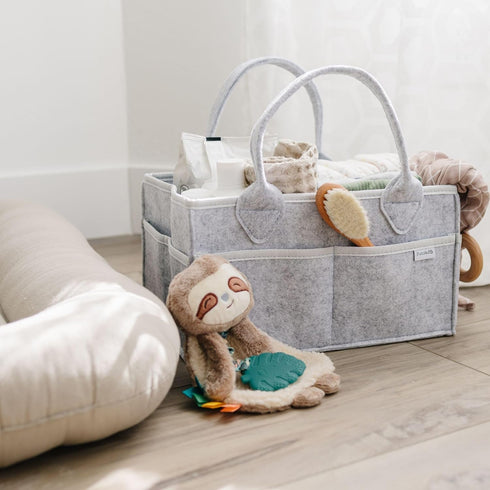 PUTSKA Baby Diaper Caddy Organizer - Nursery Storage Basket for Diaper Station, Baby Basket Shower List and Registry