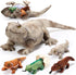 Lenwen 5 Pieces Bearded Dragon Lizard Plush Toy Set, 26 Inch Bearded Dragon Stuffed Animal with 4 Plush Baby Lizards