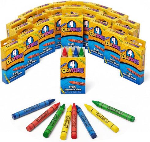 Bedwina Bulk Crayons - 576 Crayons - Case of 144 4-Packs, Premium