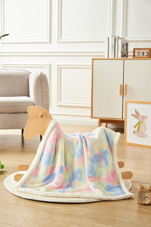 JZLPIN 30" 40" Flannel Baby Blanket Reversible Super Soft Blankets for Boys Girls Infant Newborn Sherpa Receiving