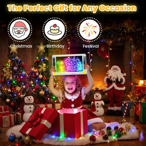 15 Inch 9-Color 5 10 Rechargeable LED Drawing Board, Light Modes Neon Art Light Up Writing Tablet Tracing Pad for Kids