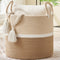 KAKAMAY Large Blanket Basket (18"x18"x16"),Woven Baby Laundry Hamper for Storage, Cotton Rope