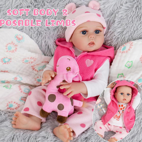 Reborn Baby Dolls 22 Inch Realistic Newborn Girl Handmade for Kids 3+ Year Old