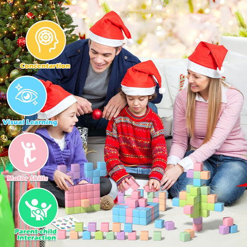 Styleeasy 30PCS 3 4 5 6 Magnetic Blocks, Waterproof Building Blocks, Macaron Colors Cubes, Preschool Classroom Must