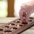 Set 17.3-Inch Yellow Mountain Imports Mancala with Solid Wood Board and Quartz Pebble Playing Pieces