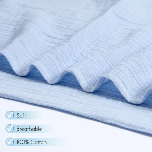 100% Meracorallo Muslin Swaddle Blanket, Cotton Receiving Blanket Soft and Breathable Swaddle Wrap for Baby Boys