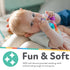 Nuby Twista Teether Toy for Babies, Multicolor Rattle for Teething Relief, Suitable for 6+ Months