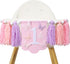 BASCT Butterfly 1st Birthday High Chair Banner - Fairy Pink and Purple Tassel,