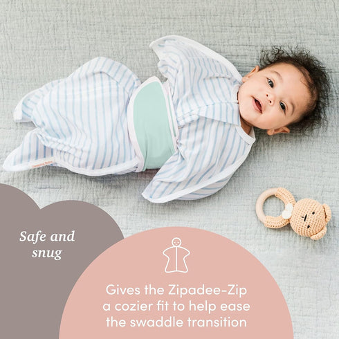 SleepingBaby Zipadee-Zip Snuggle Strap, Wearable Blanket Accessory for Transition Swaddle, One Size, Mint