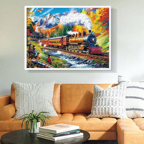 najiaxiaowu 500 500 Friends,20.5 15 Piece Puzzle for Adults,Mountain Train Puzzles for Adults Elderly,Recycled