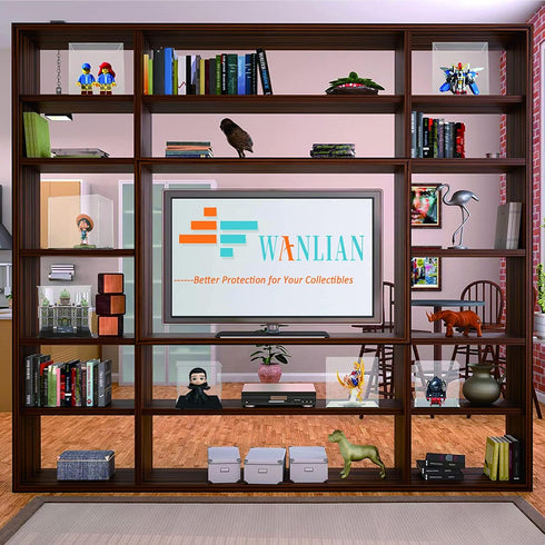 Clear Acrylic Display Case - Self-assembly Box with Black Base for Action Figures and Collectibles