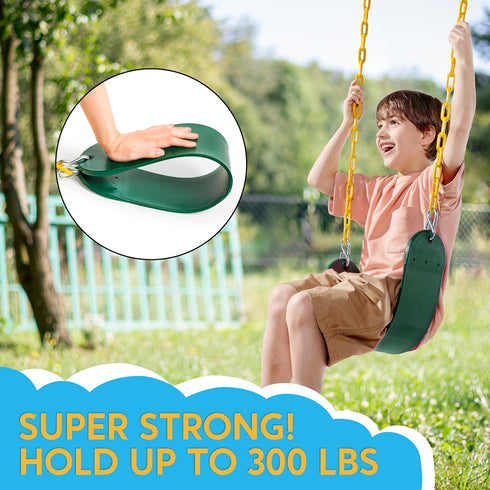 66 Set TURFEE Heavy Duty Swing Seat Green Color with Chain, Swing Accessories Replacement with Snap Hooks for Kids