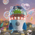 Automatic Bubble Machine, 360° Rotatable Rocket Bubble Blower with Lights & Music for Kids, Indoor Outdoor Use