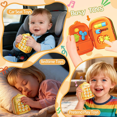 1-3 9-12-18 COUOMOXA Duck Baby Music Toy for Toddler: Years Old Kids Sensory Busy Board - Montessori Early Educational