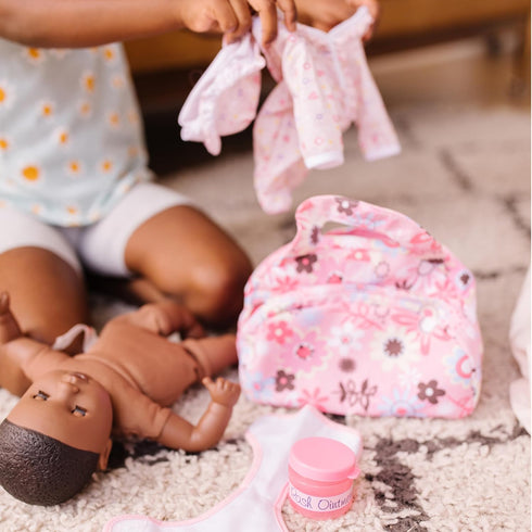 7.30 11.20 14.30 Melissa & Doug Doll Feeding and Changing Accessories - Bib, Bag, Diaper, Wipes, Utensils, Bottles high