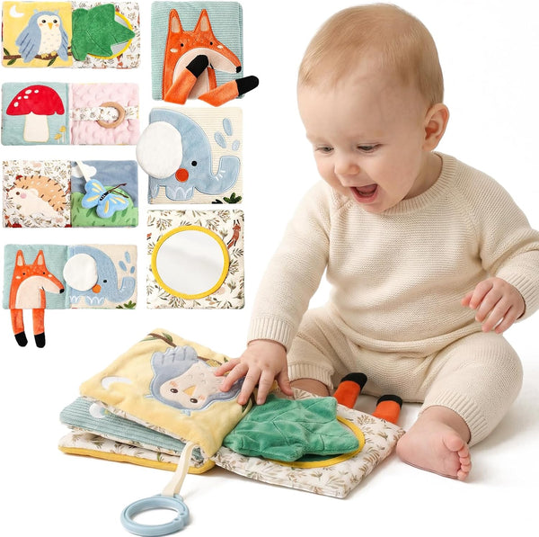Montessori Soft Baby Book - Sensory Book for Babies 0-12 Months with