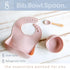 Silicone Baby Feeding Set, Baby Led Weaning Supplies, First Stage Baby Eating Set, Silicone Suction Bowl, Bib, Spoon, Gift Bag, Toddler Self Feeding Utensils, Premium Baby Utensils 6-12 Months