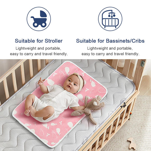 2 19.7'' 27.6'' Pcs Baby Diaper Changing Pad, Maveek X Newborns Waterproof Diaper Pad Reusable Nappy Multi Function