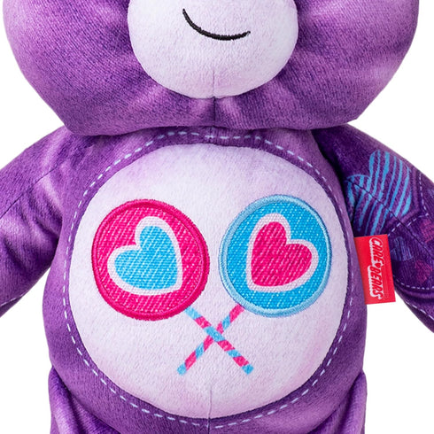 Care Bears 14" Medium Plush Denim Bear - Share Bear - Purple Stuffed Animal for Ages 4+, Soft Cuddly Gift