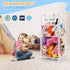 GLDZI Stuffed Animal Storage Zoo with Wheels, Wooden Stuffed Animal Organizer with Elastic Cords, Space Saving Toy