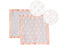 Bacati Petals/Floral Muslin with Sateen Trim, 2 Piece Security Blankets, Coral, 14" x 14"